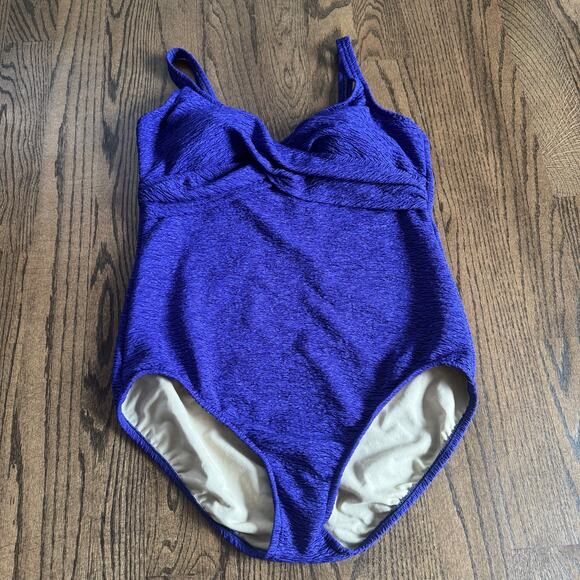 Catalina Other - Catalina Women Solid Violet Blue Purple Textured One Piece Swim Suit Size 20W